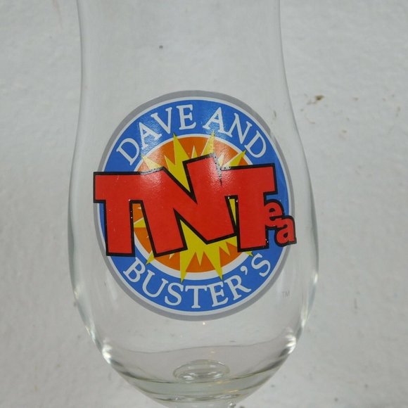 Dave and Buster's Restaurant TNTea Hurricane Glass Stemware 8 1/4" tall 3" wide - Picture 2 of 7